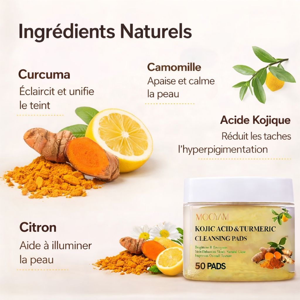 Peau lumineuse en 7 jours - PADS AU CURCUMA & ACIDE KOJIQUE