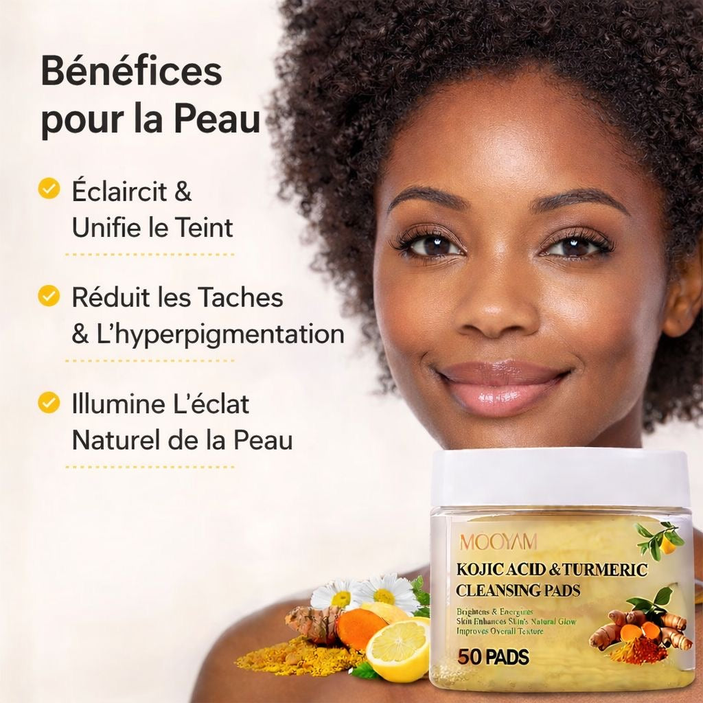 Peau lumineuse en 7 jours - PADS AU CURCUMA & ACIDE KOJIQUE