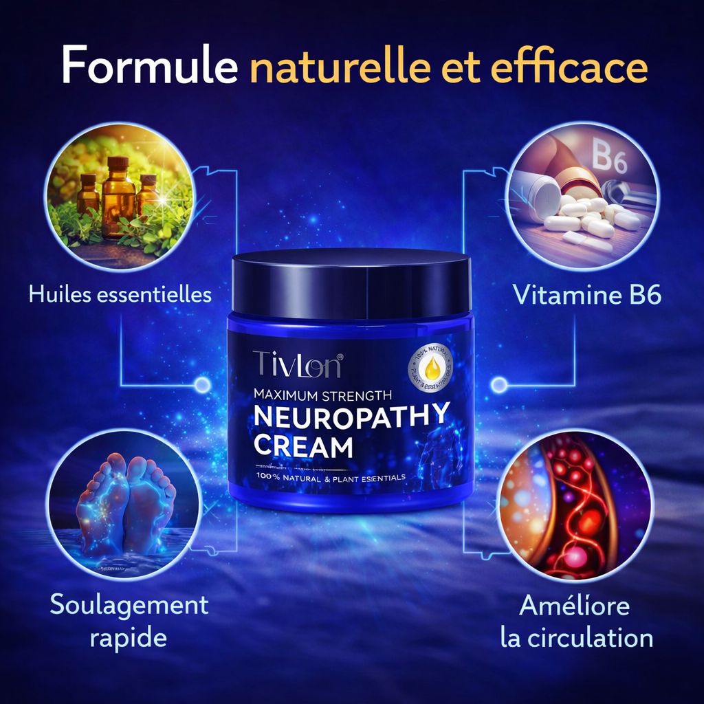 CRÈME ANTI-DOULEURS NERVEUSES - Soulagement rapide des pieds