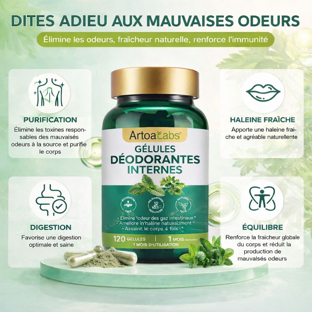 Gélules Déodorantes Internes - Fraîcheur H24 de l’intérieur