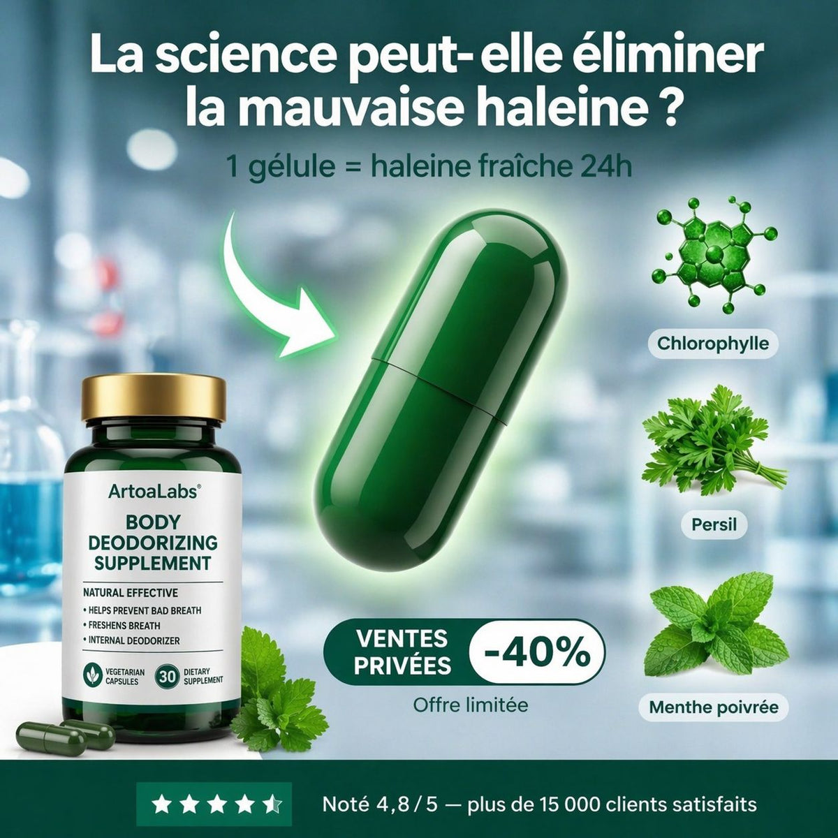 Gélules Déodorantes Internes - Fraîcheur H24 de l’intérieur